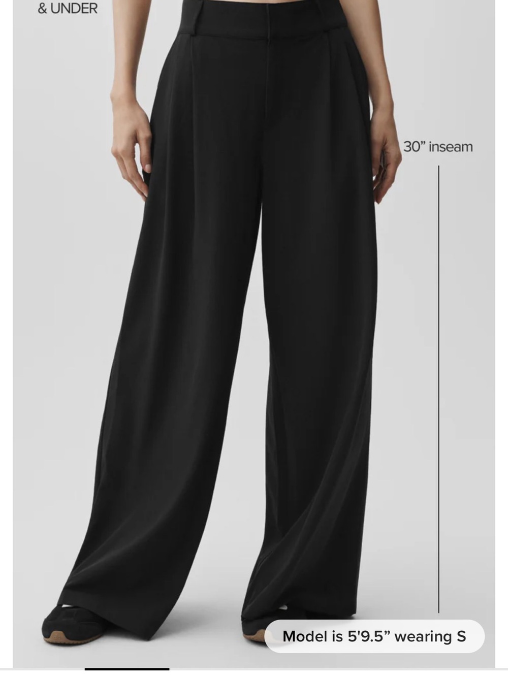 ALO Yoga Wide-Leg Black High-Rise Trousers